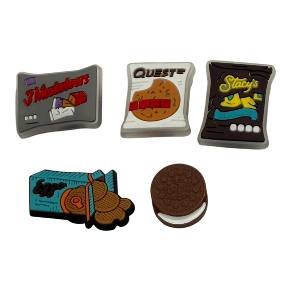 Snack Foods Shoe Charms Set Of 5 - Picture 1 of 5